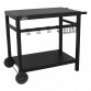 Dellonda BBQ & Plancha Trolley for Outdoor Cooking with Utensil Holder, Black - DG45 DG45