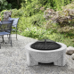 Dellonda Round MgO Fire Pit with BBQ Grill, Ø75cm, Safety Mesh Screen - Light Grey DG190