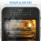 Baridi Steam Air Fryer Oven, Self-Cleaning, 8 Preset Programs, 1635W, 15L, Black DH171