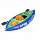 Dellonda Inflatable One Person Kayak/Canoe Set with Pump, Carry Bag & Aluminium Oar - Blue/Green DL154