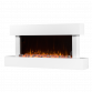 Baridi 46” Wall Mounting 1000W/2000W Electric Fireplace with LED Flame Effects, Side Glass Decoration and Pebble Accessories, White DH113