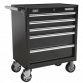 Topchest & Rollcab Combination 10 Drawer with Ball-Bearing Slides - Black with 148pc Tool Kit APCOMBOBBTK56