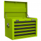 Topchest, Mid-Box & Rollcab Combination 14 Drawer with Ball-Bearing Slides - Green APSTACKTHV