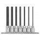 Hex Socket Bit Set 7pc 3/8"Sq Drive 110mm Metric AK62254