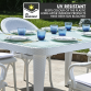 Dellonda Outdoor Dining Table Weather Resistant Body Glass Table 90x150cm DG210