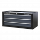 Mid-Box 3 Drawer with Ball-Bearing Slides - Black/Grey AP3503TB