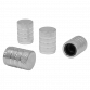Aluminium Valve Cap 4pc - Silver Anodised VCA4