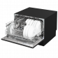 Baridi Compact Tabletop Dishwasher 6 Place Settings, 6 Programmes, Low Noise, 6.5L Cycle, Start Delay - Black DH85