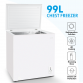 Baridi Freestanding Chest Freezer, 99L Capacity, Garages and Outbuilding Safe, -12 to -24°C Adjustable Thermostat with Refrigeration Mode, White DH116