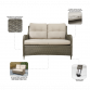 Dellonda Chester Rattan Wicker Outdoor Lounge 2-Seater Sofa with Cushion, Brown DG70