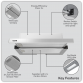 Baridi Telescopic Cooker Hood with Aluminium Filters 60cm - Stainless Steel DH286