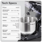 Baridi 1800W Stand Mixer with Accessories 8L - Black DH174