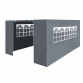 Dellonda Premium Side Walls/Doors/Windows for Gazebo/Marquee, Fits 3 x 4.5m Models - Grey DG153