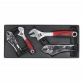 Tool Tray with Locking Pliers & Adjustable Wrench Set 4pc TBT04
