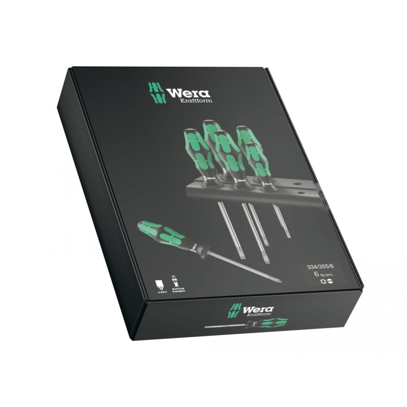Wera Kraftform Plus Lasertip 334/355/6 Screwdriver Set, 6 Piece