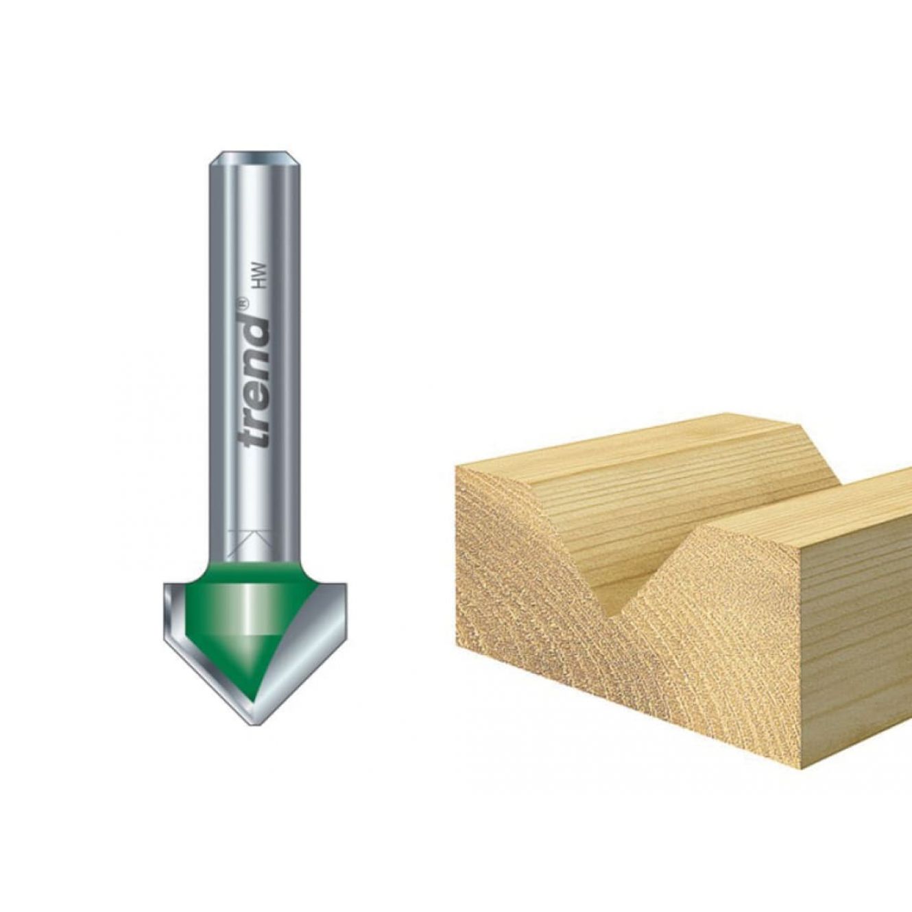 C044 x 1/4 TCT CraftPro Chamfer V-Groove Cutter 45° 6.0 x 12.7mm TREC04414TC