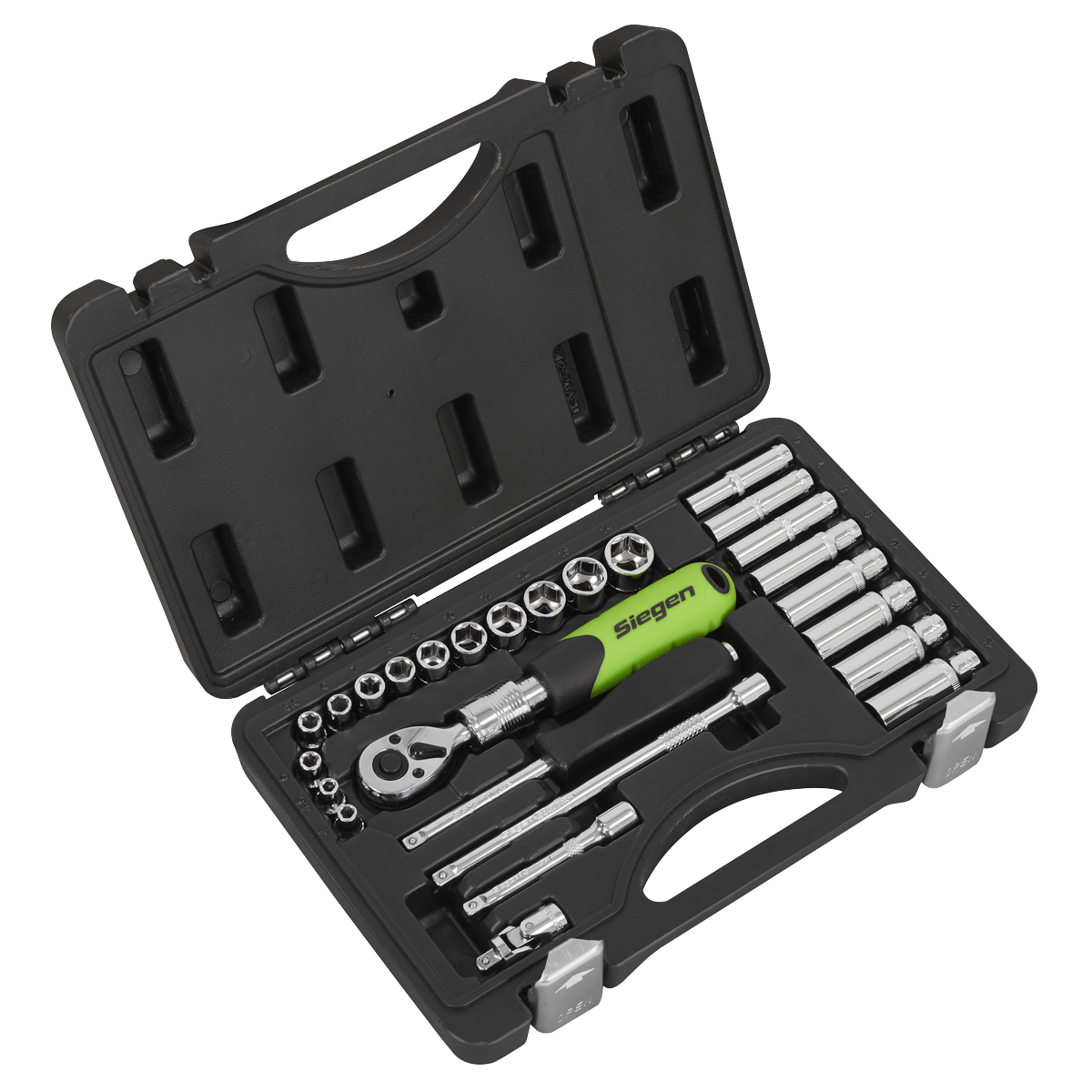 Socket Set Extendable Ratchet 1/4"Sq Drive 26pc S01286