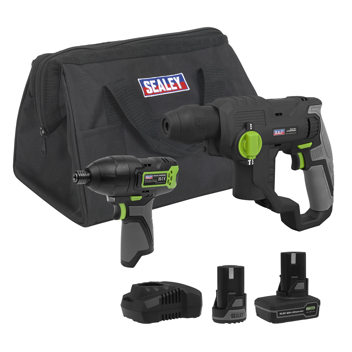 2 x 10.8V SV10.8 Series Rotary Hammer Drill & Impact Driver Kit CP108VCOMBO4