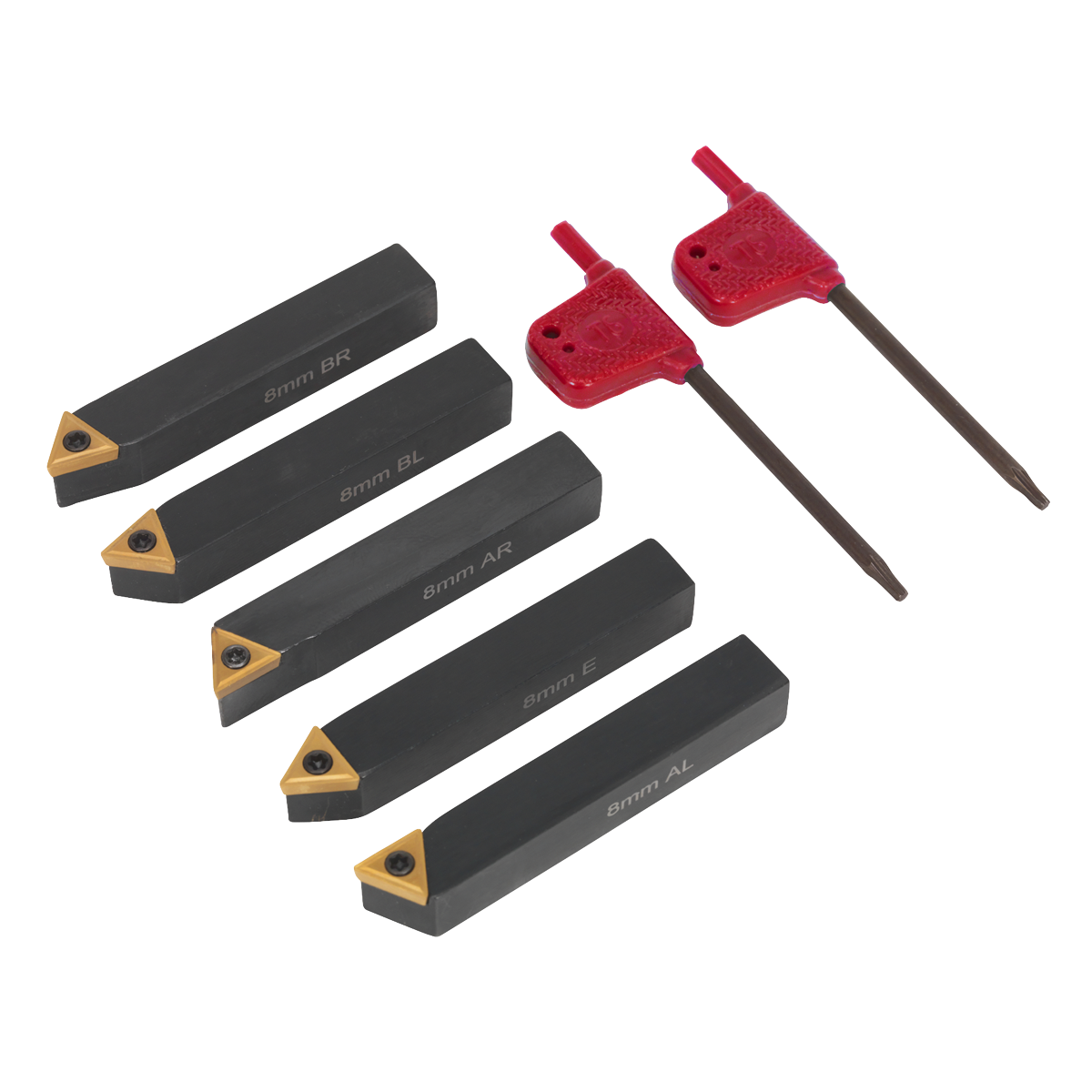 Indexable 8mm Lathe Turning Tool Set 5pc SM3025CS2