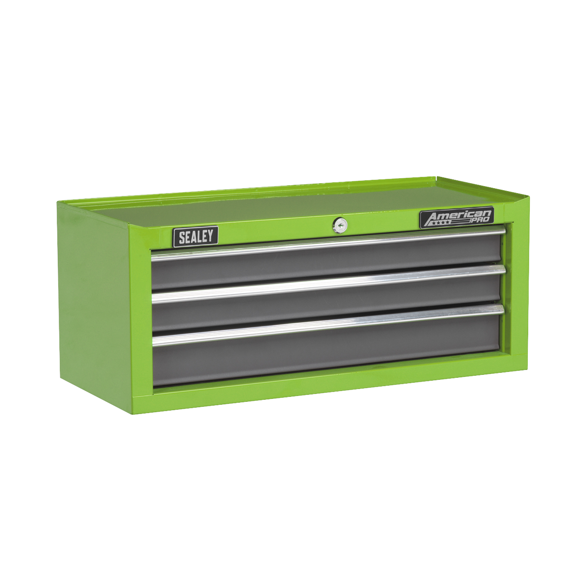 Mid-Box 3 Drawer with Ball-Bearing Slides - Hi-Vis Green/Grey AP22309BBHV