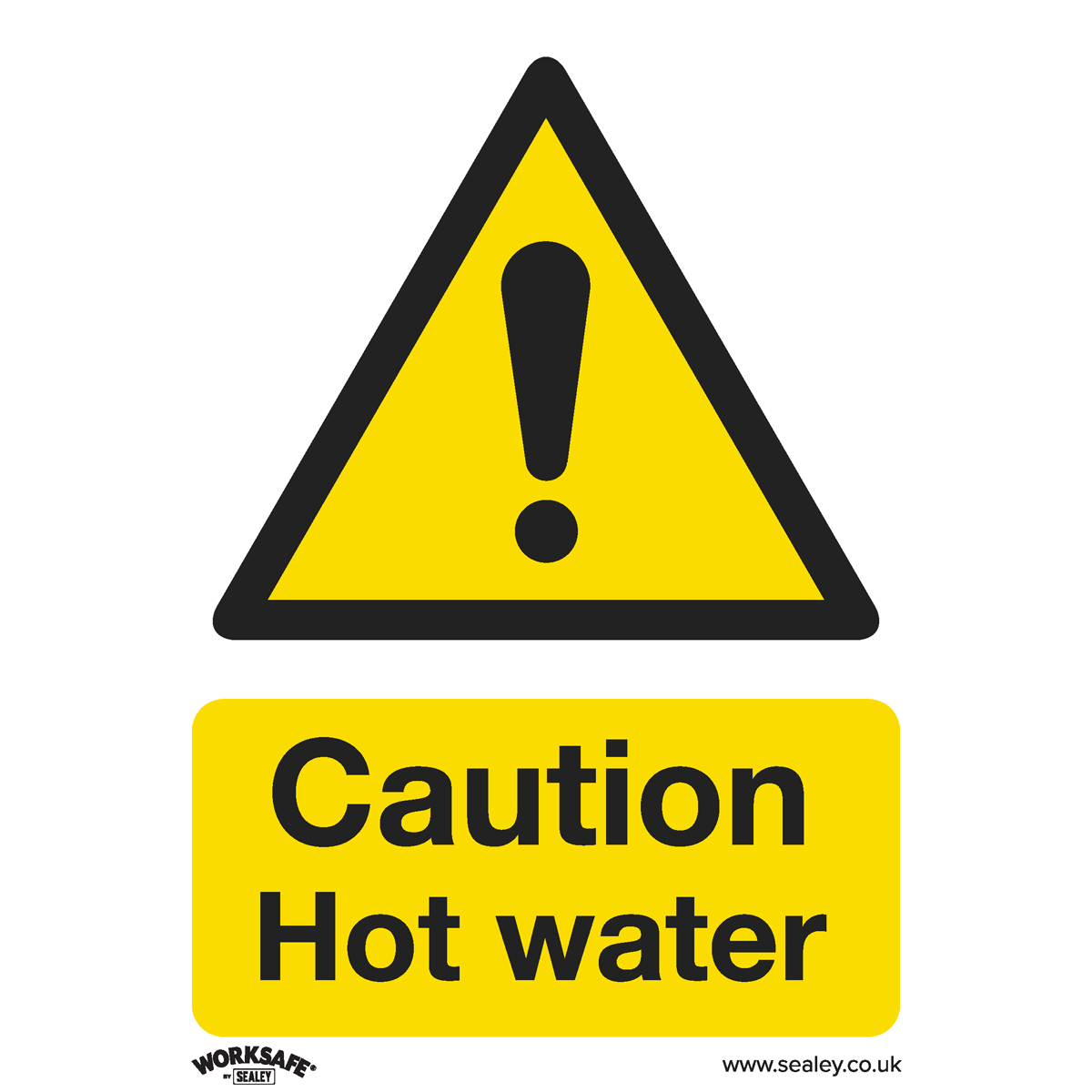 Warning Safety Sign - Caution Hot Water - Self-Adhesive Vinyl SS38V1