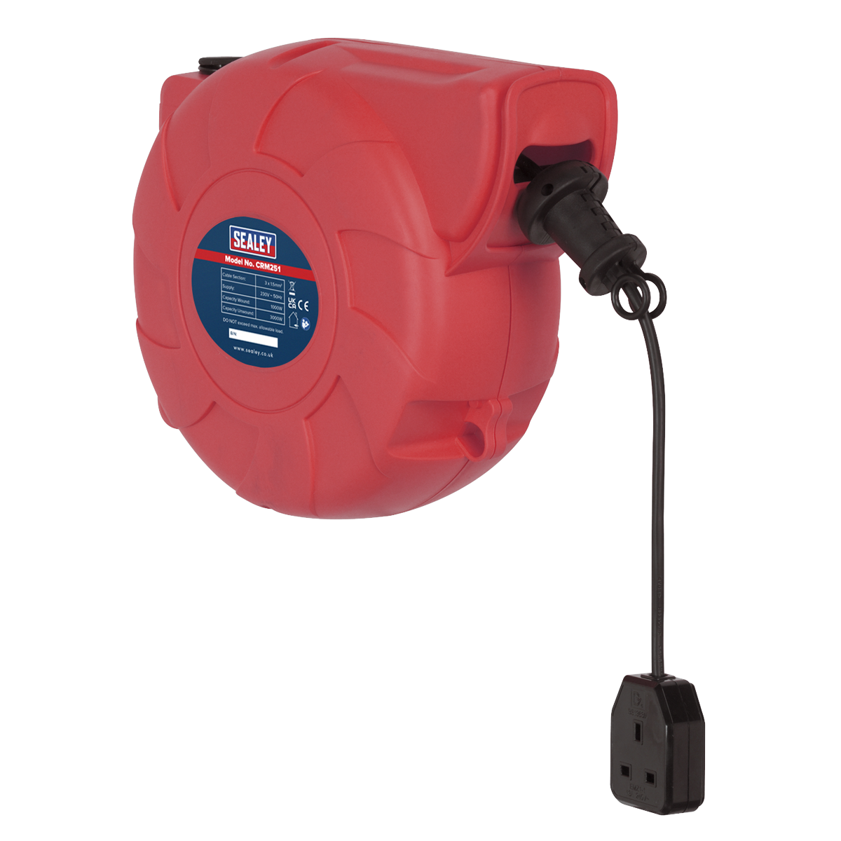 Cable Reel System Retractable 25m 1 x 230V Socket CRM251