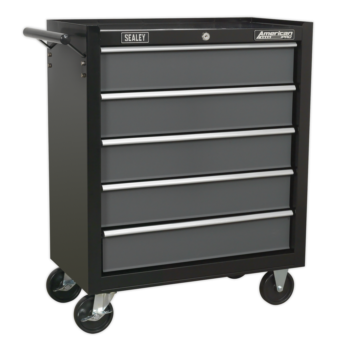 Rollcab 5 Drawer with Ball-Bearing Slides - Black/Grey AP2505B