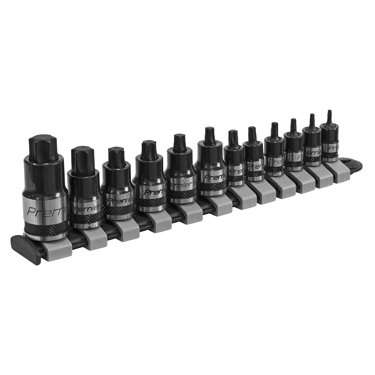 TRX-Star* Socket Bit Set 12pc Stubby 1/4", 3/8" & 1/2"Sq Drive Black Series AK6228B