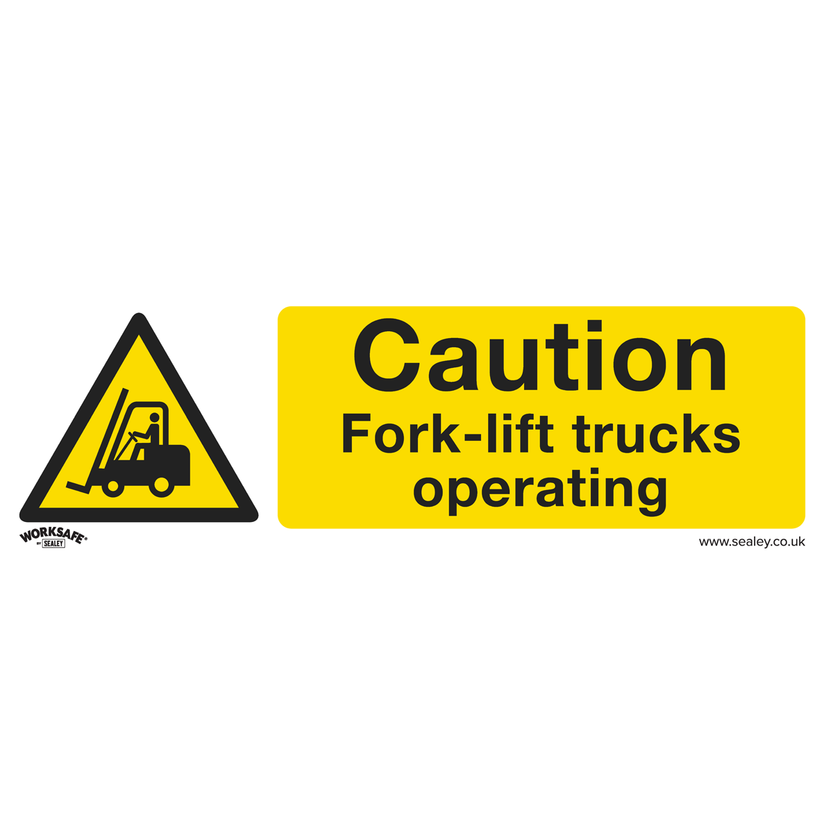 Warning Safety Sign - Caution Fork-Lift Trucks - Self-Adhesive Vinyl SS44V1