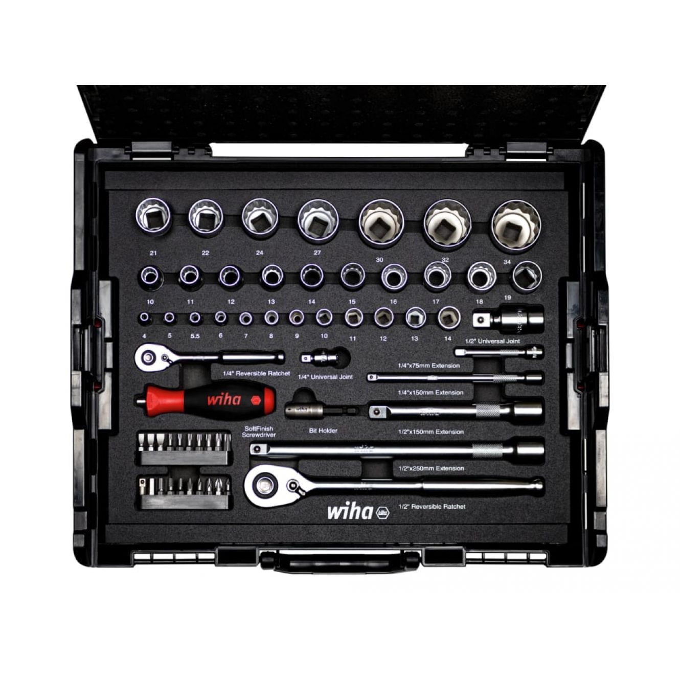 1/4in & 1/2in Nut Driver & Bit Set, 60 Piece (inc. Case) WHA44685