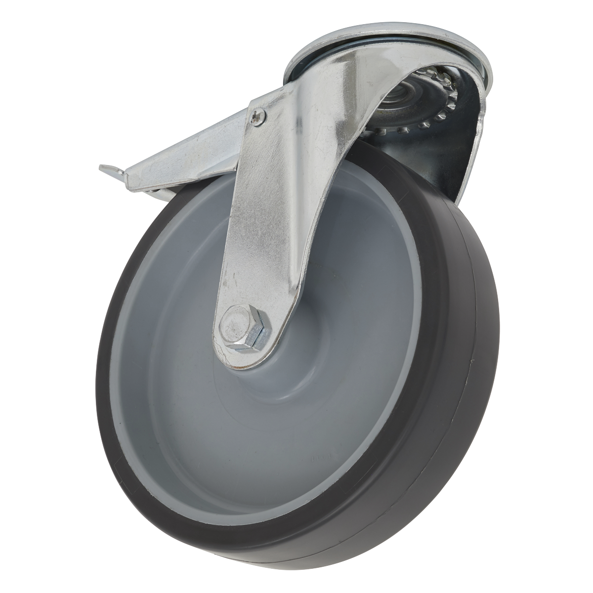 Medium-Duty Thermoplastic Bolt Hole Castor Wheel with Total Lock Ø100mm - Trade SCW2100SBLEM