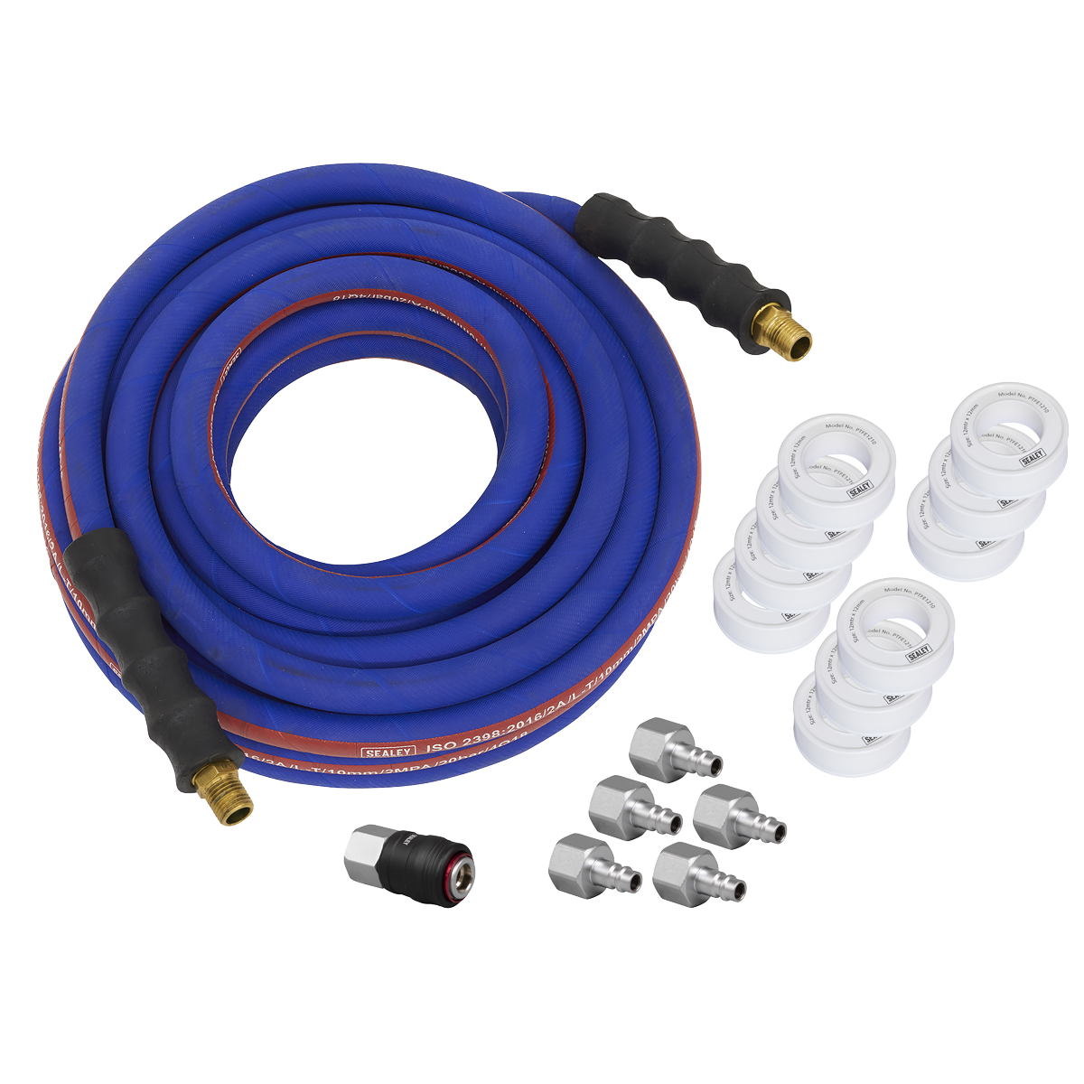 Extra-Heavy-Duty High Flow Air Hose Kit with Couplings 15m x 13mm AHK05