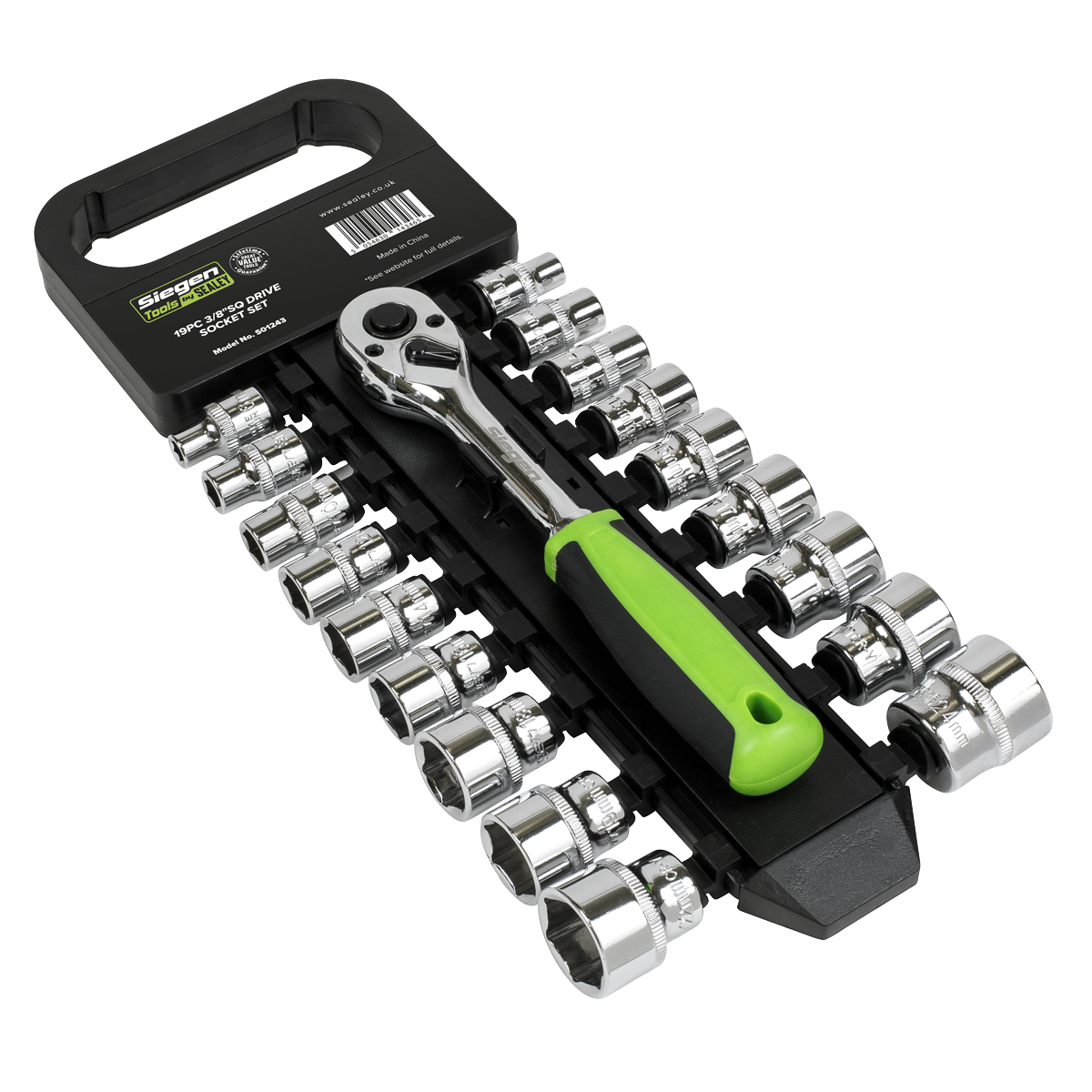 Socket Set 19pc 3/8"Sq Drive 6pt WallDrive® Metric S01243