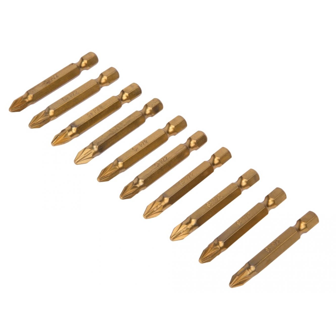 Titanium Coated Screwdriver Bits PZ2 x 50mm (Pack 10) B/S14105