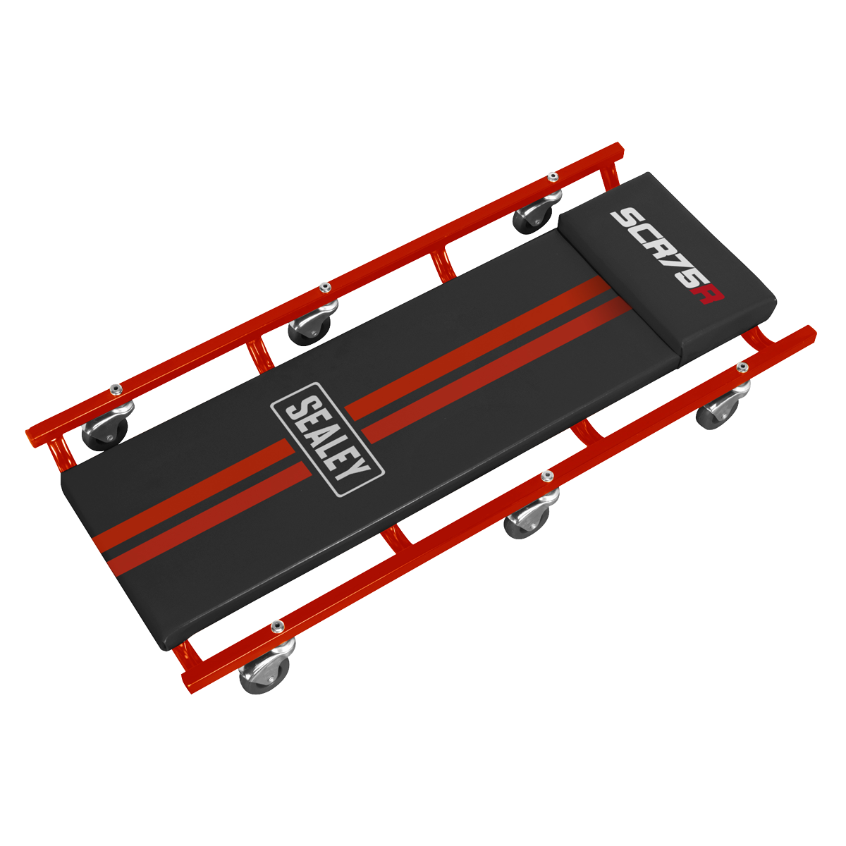 36" Deluxe American-Style Creeper with Steel Frame & 6 Wheels - Red SCR75