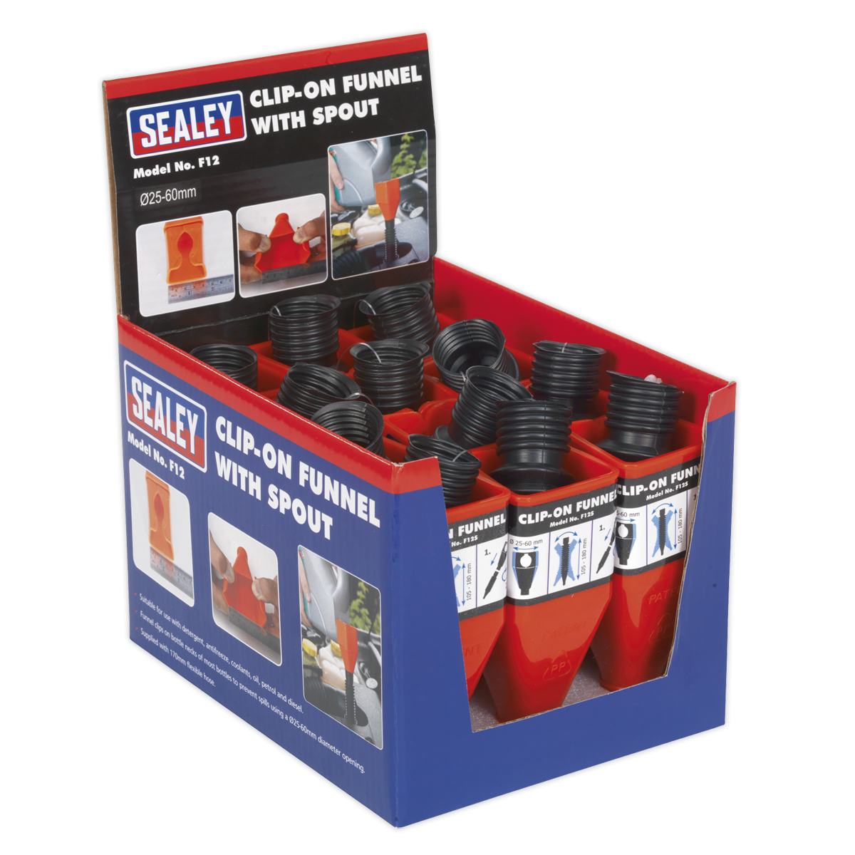 Clip-On Funnel with Spout - Display Box of 12 F12