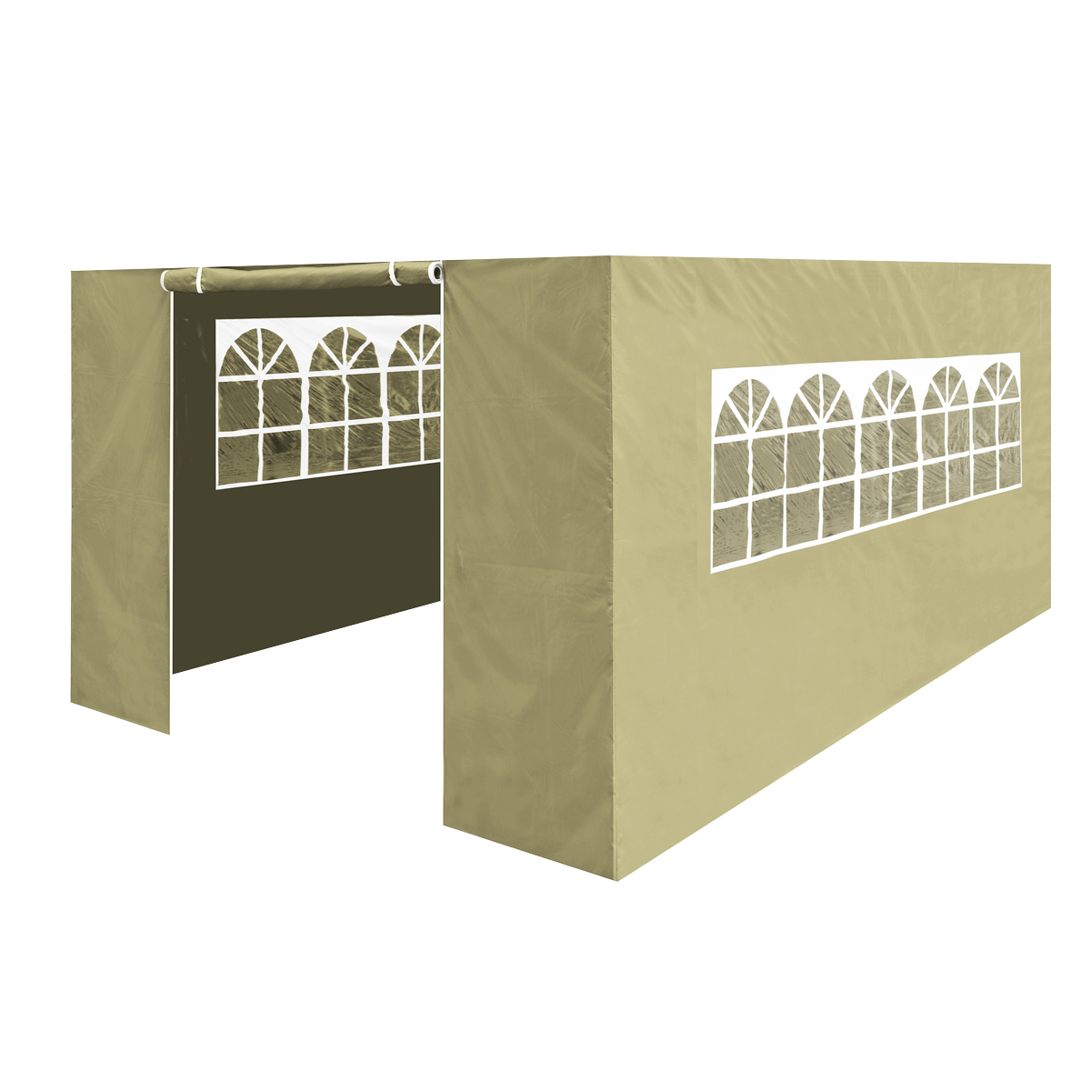 Dellonda Premium Side Walls/Doors/Windows for Gazebo/Marquee, Fits 3 x 4.5m Models - Beige DG150