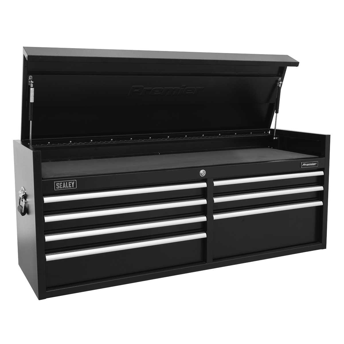 Topchest 7 Drawer 1415mm Heavy-Duty Black PTB141507