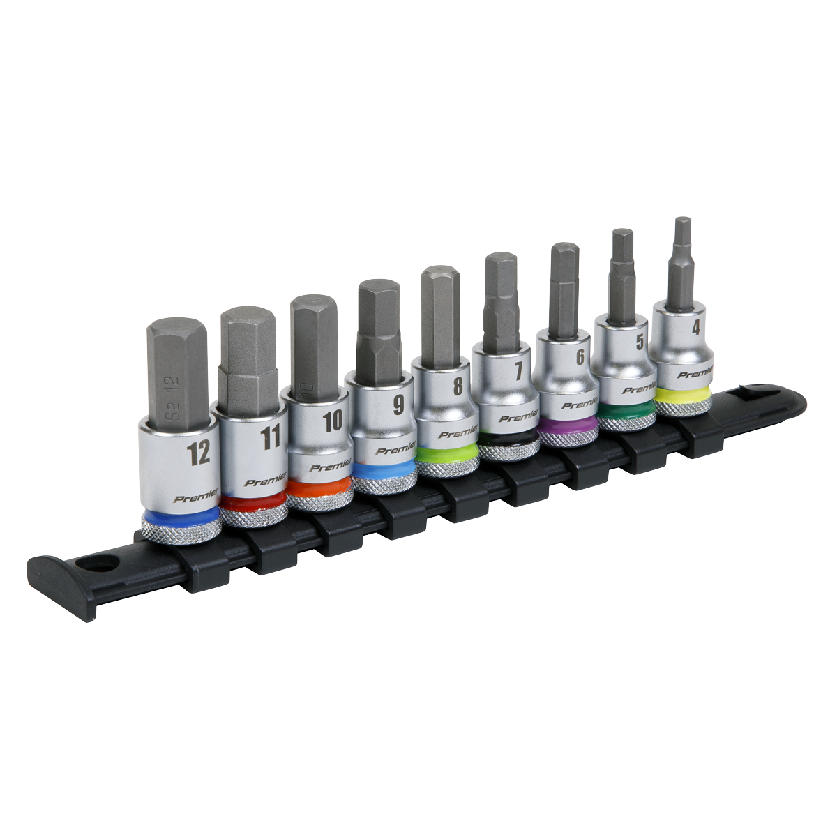 Hex Socket Bit Set 9pc 3/8"Sq Drive - Platinum AK6250