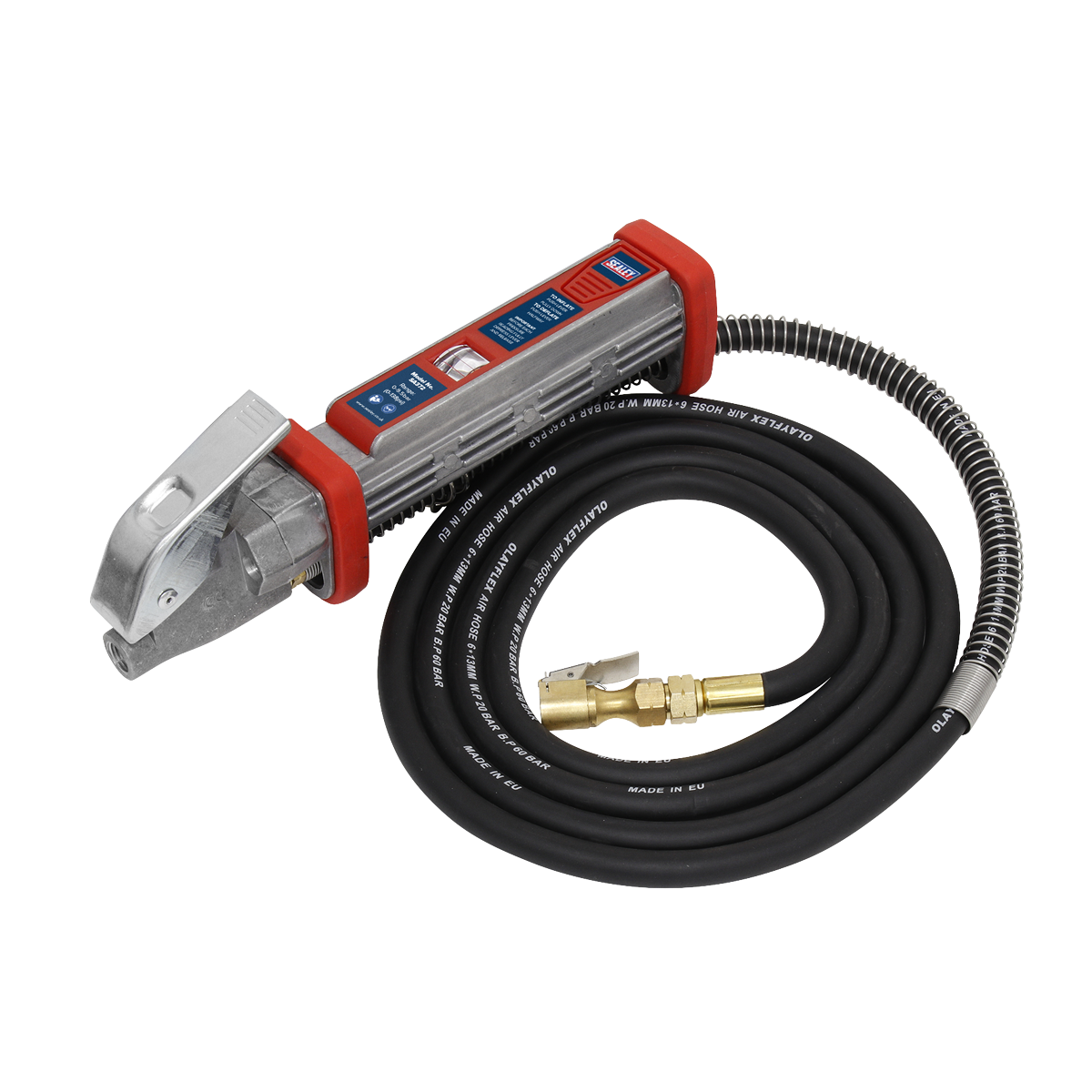 Tyre Inflator 2.7m Hose with Clip-On Connector SA372