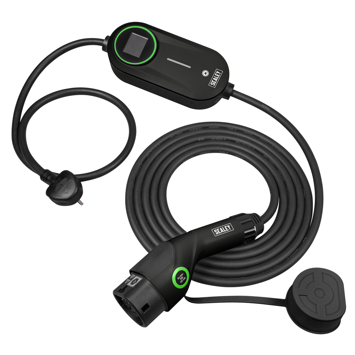 Adjustable (3.5KW) Type 2 to UK 3-Pin Plug Portable EV Charger - 5m Cable EVAC2