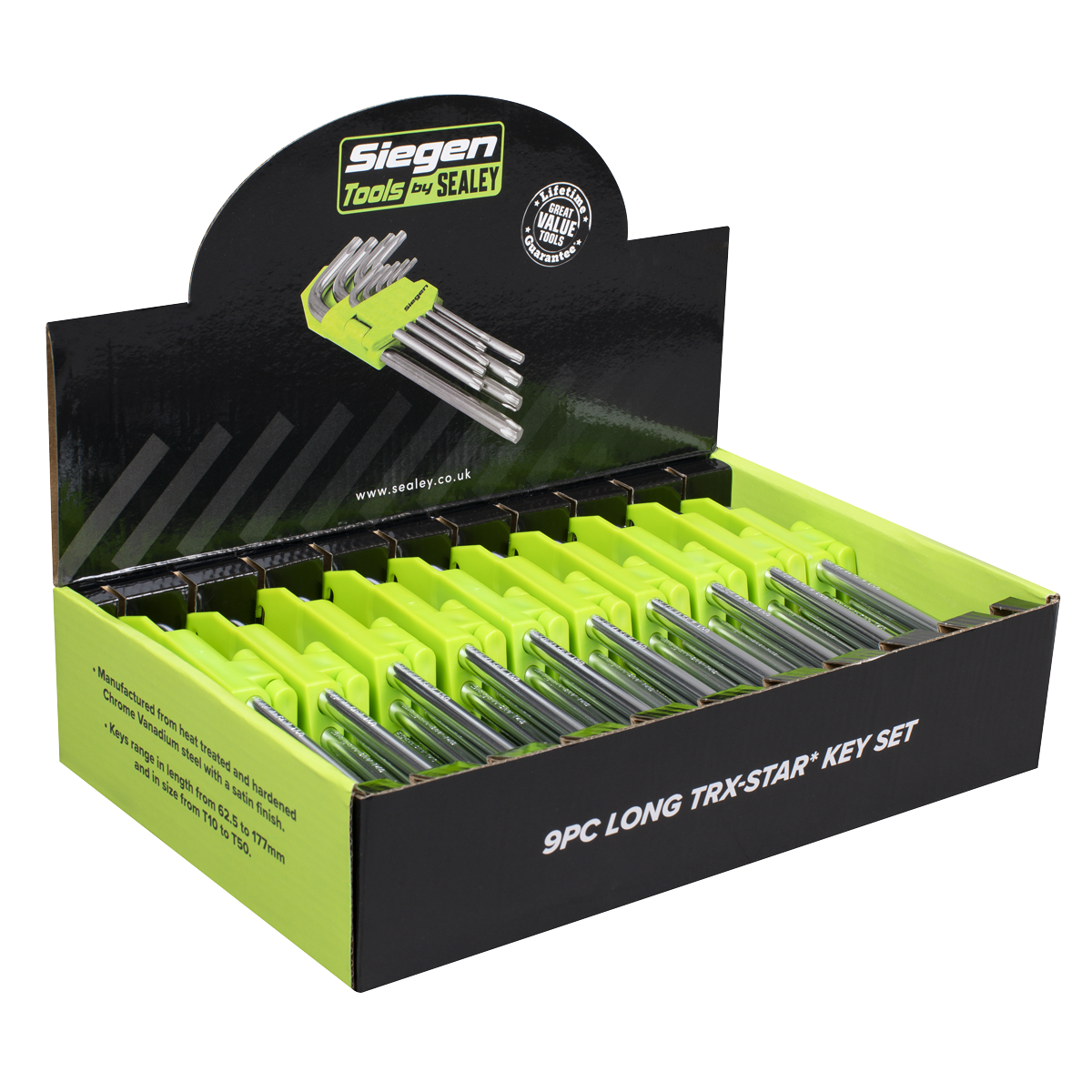 Long TRX-Star* Key Set 9pc - Display Box of 10 S01264