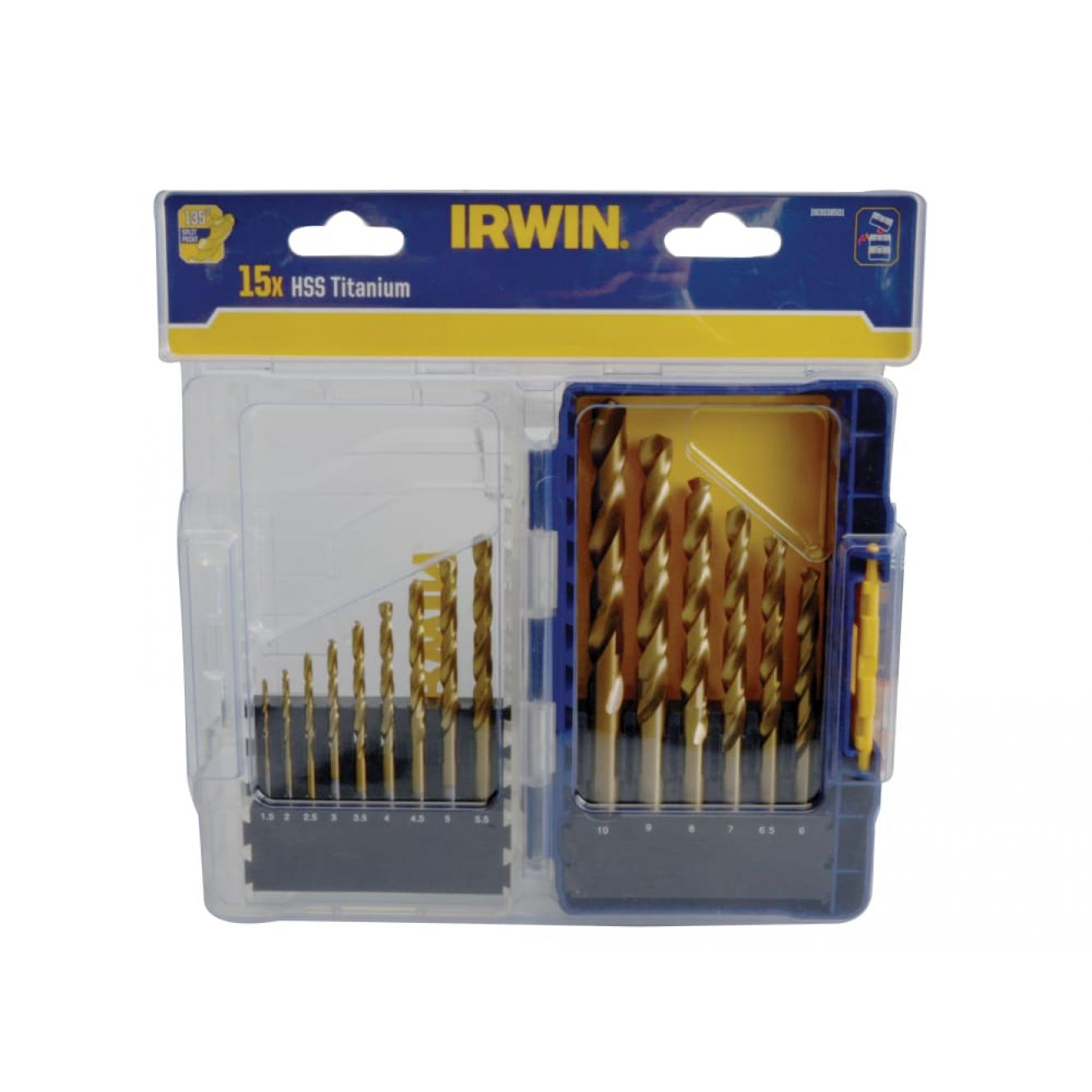 HSS Titanium Metal Drill Bit Set, 15 Piece IRWIW3038501