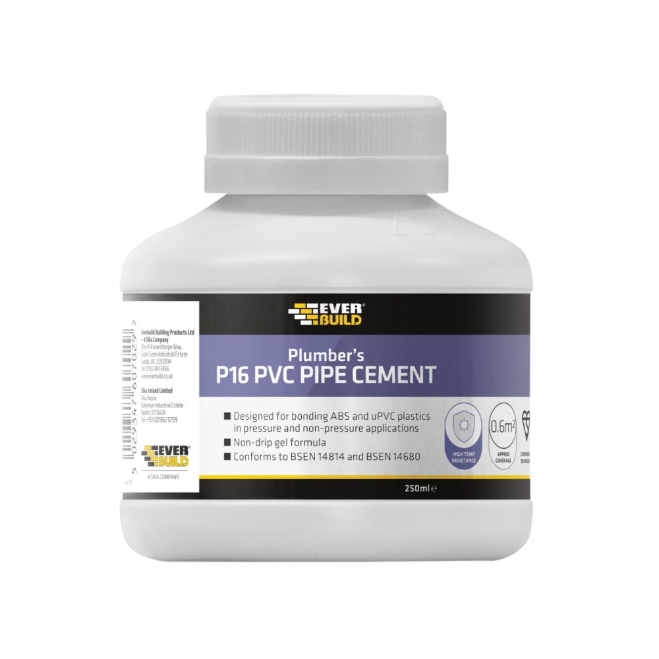 P16 Plumber's PVC Pipe Cement 250ml EVBP16PIPE