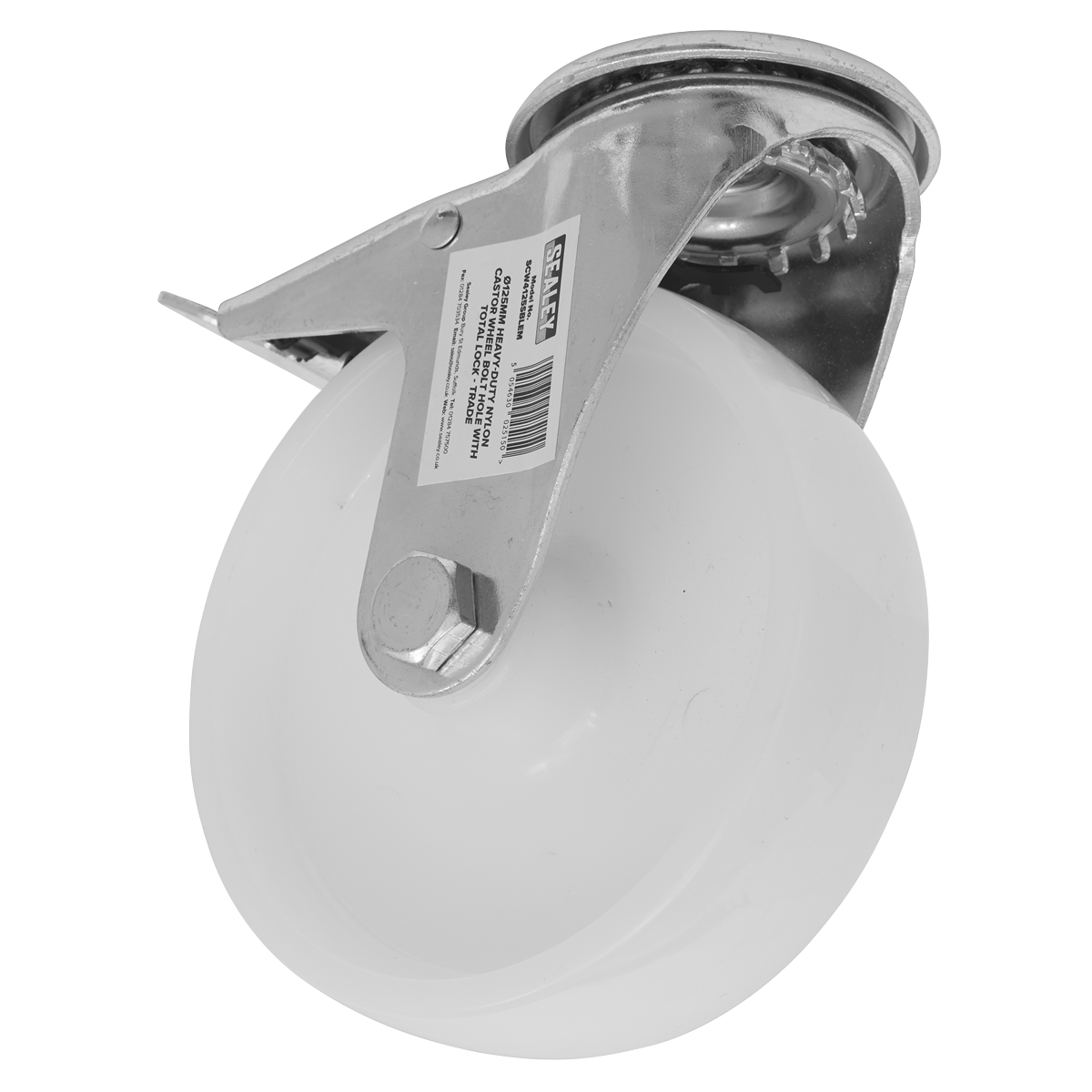 Heavy-Duty Nylon Castor Wheel Bolt Hole with Total Lock Ø125mm - Trade SCW4125SBLEM