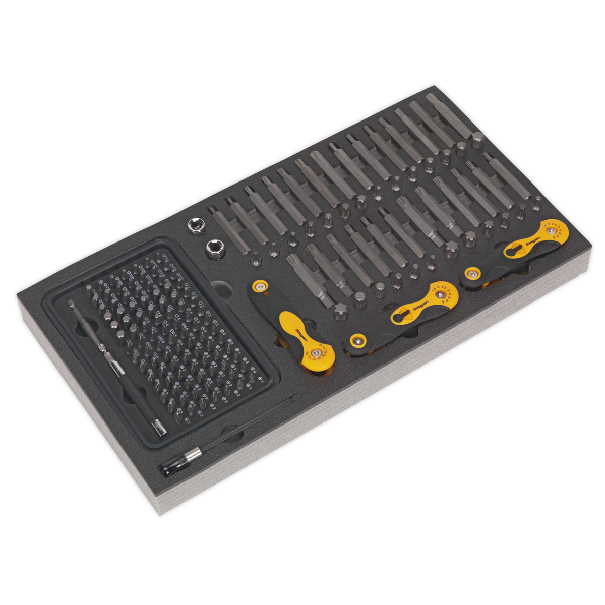 Tool Tray with Specialised Bits & Folding Hex Keys 192pc S01126