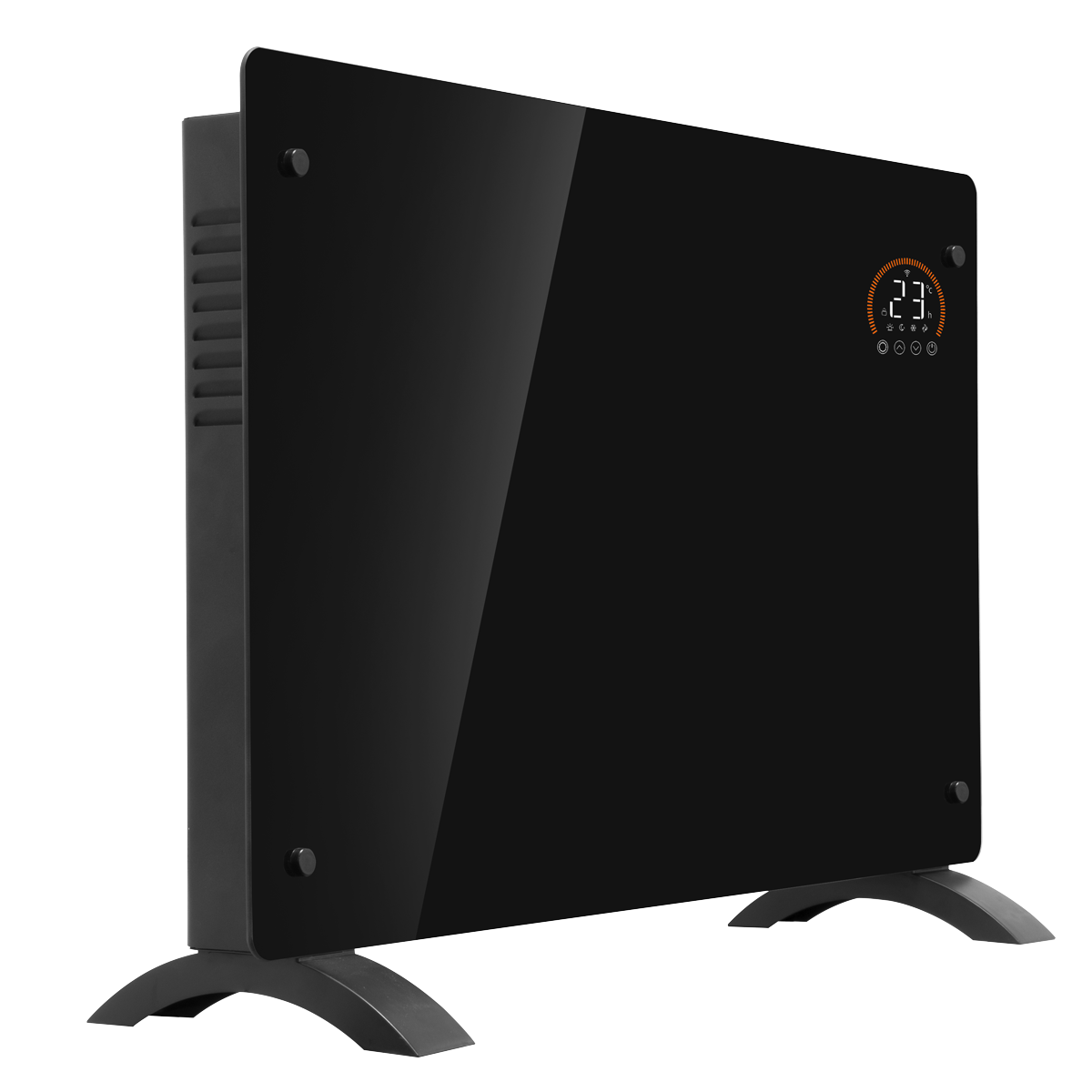 Baridi Electric Glass Panel Heater, 2000W, Thermostat Controlled Radiator with 24Hr 7 Day Timer, Wi-Fi Enabled, Remote Control, Black - DH139 DH139