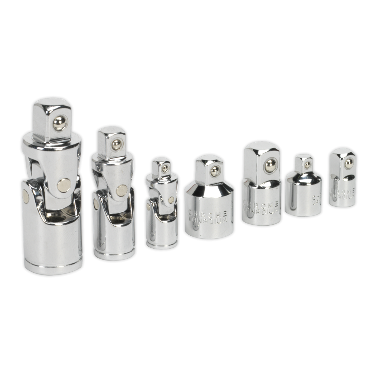 Universal Joint & Socket Adaptor Set 7pc 1/4", 3/8" & 1/2"Sq Drive AK2737