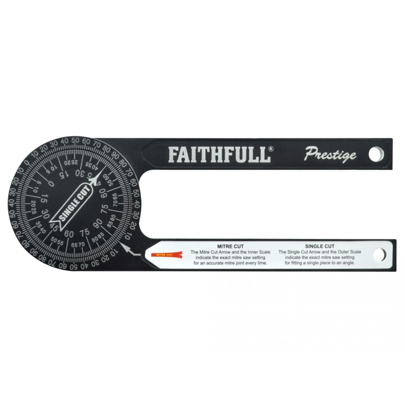 Prestige Mitre Saw Protractor Black Aluminium FAIMSPCNC