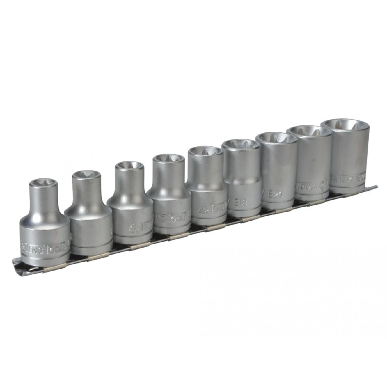 M1210 Socket Clip Rail Set of 9 External TORX 1/2in Drive TENM1210